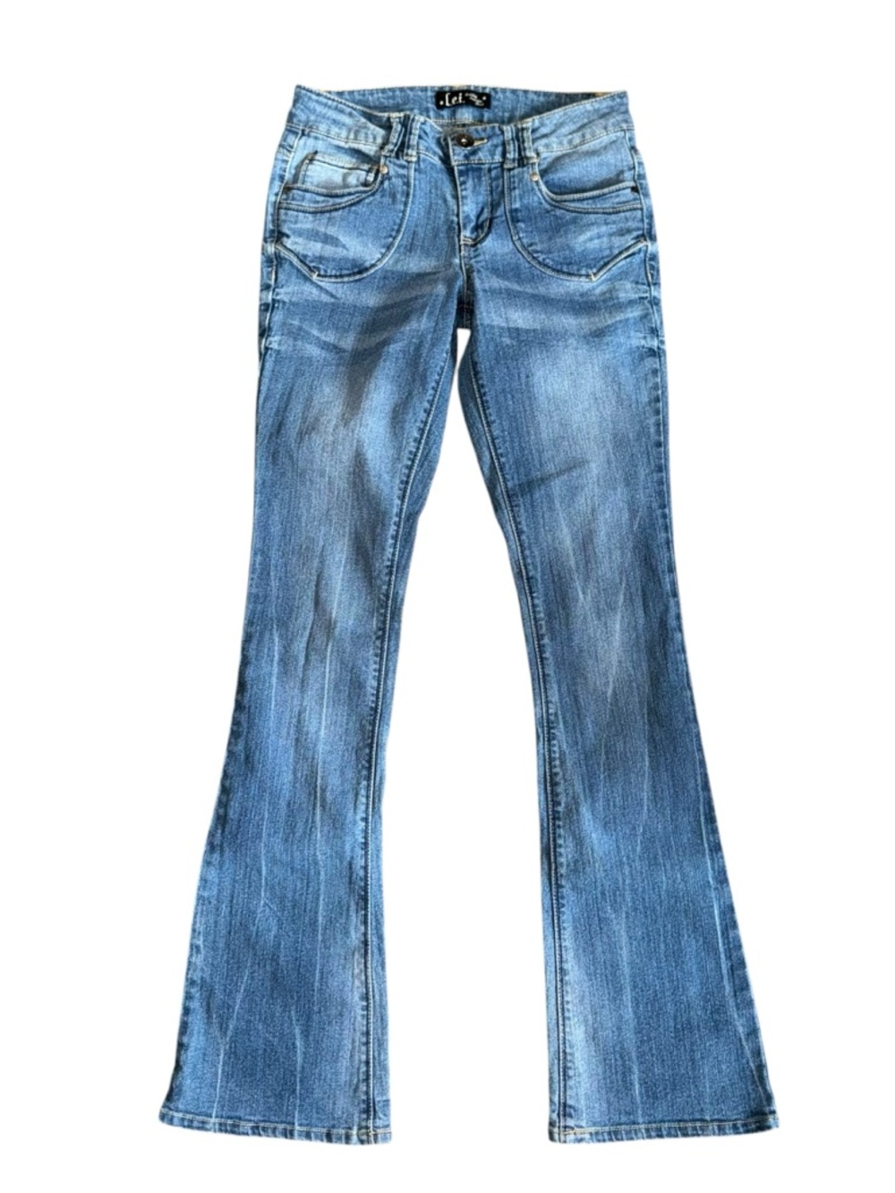 LEI Beatrice Bootcut Jeans Women’s Size 5 Y2K Low Rise Flare Stretch Blue